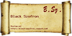 Black Szofron névjegykártya